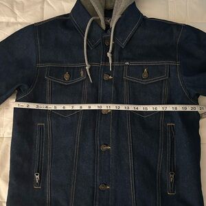 Loser Machine Skate Motorcycle Denim Hooded Trucker Style Jacket Medium NWOT